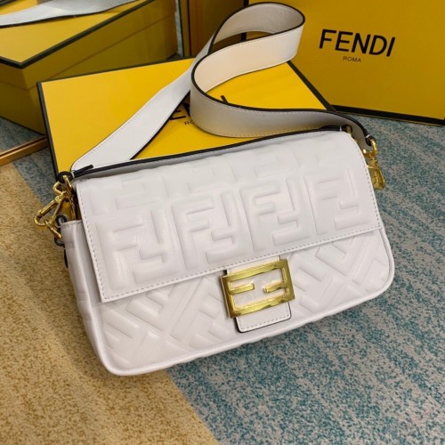 Fendi BAGUETTE Umhängetasche 8BR600 weiß