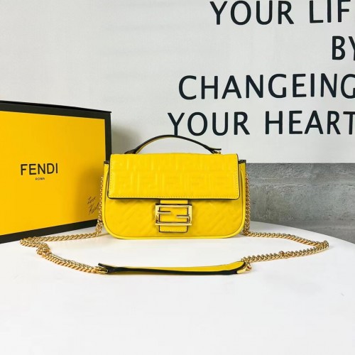 Fendi Baguette Nappaledertasche F0881 gelb