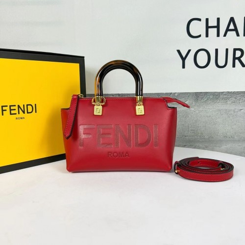 Fendi By The Way Mini Small Leder Boston Tasche 8BS067A rot