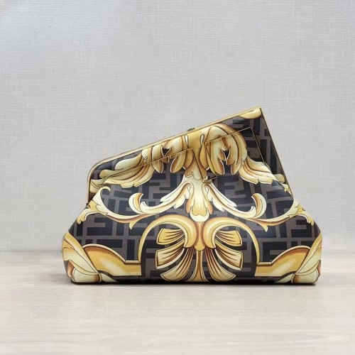 Fendi First Small Fendace Schwarzer Seidenanhänger 8BP129A