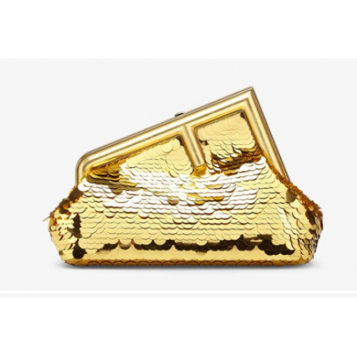 Fendi First Small Tasche mit Pailletten 8BP129 Gold