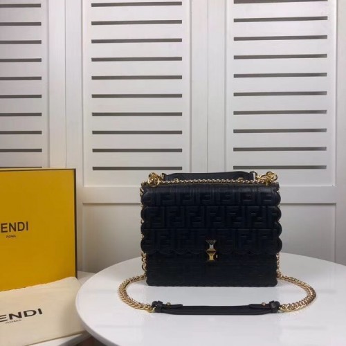 Fendi KAN IF Ledertasche 8BF053 Schwarz