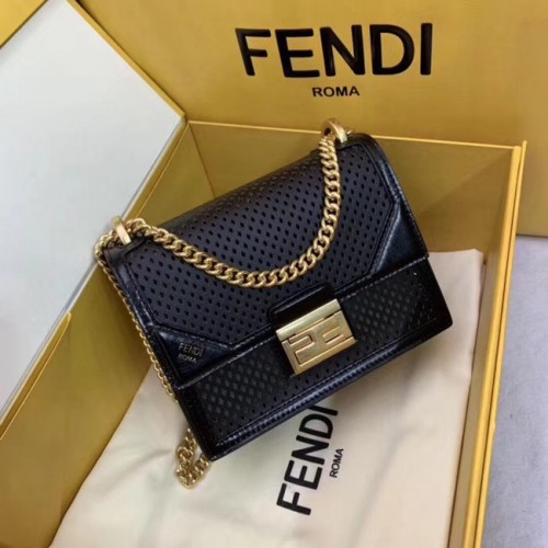 Fendi KAN U SMALL Mini-Ledertasche 8BT312 Royal