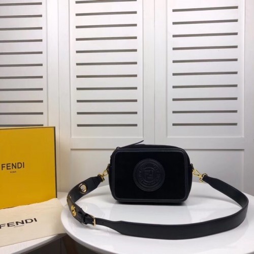 Fendi MINI CAMERA CASE Wildledertasche 8BS019A schwarz