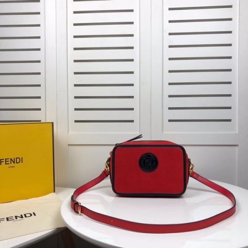 Fendi MINI CAMERA CASE Wildledertasche 8BS019A rot