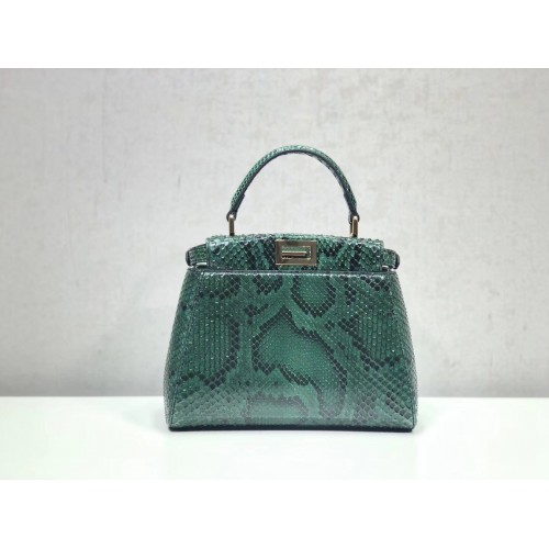 Fendi MINI PEEKABOO Handtasche Python 8BN244K grün