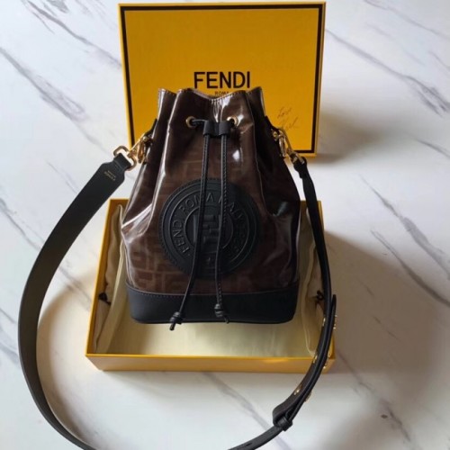 Fendi MON TRESOR Mehrfarbige Stofftasche 8BT298 schwarz