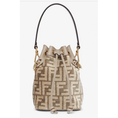 Fendi Mon Tresor Dove Mini-Tasche aus Gobelinstoff in Taubengrau 8BS010A