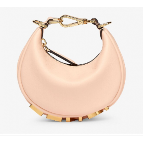 Fendi Nano Fendigraphy Rosafarbener Lederanhänger 7AS089A