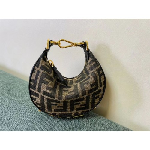 Fendi Nano Fendigraphy Taschenanhänger aus Stoff 8BR5527 braun