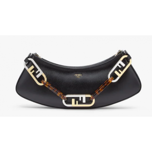 Fendi O Lock Swing Mintgrüne Ledertasche 8BS068A schwarz