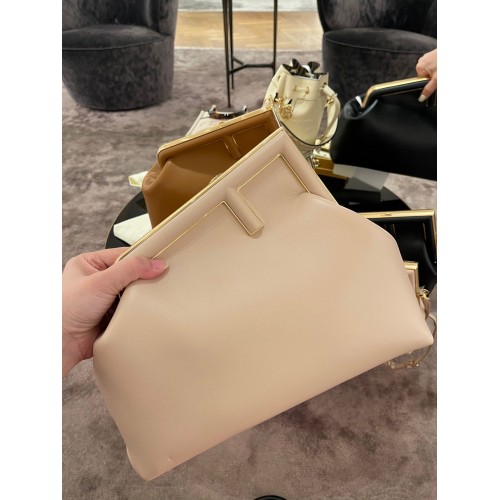 Fendi Original Lederhandtasche 56833 Creme