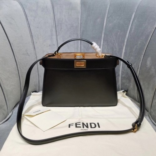 Fendi PEEKABOO ISEEU EAST-WEST Ledertasche 8BN323A schwarz