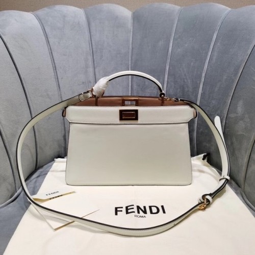 Fendi PEEKABOO ISEEU EAST-WEST Ledertasche 8BN323A weiß