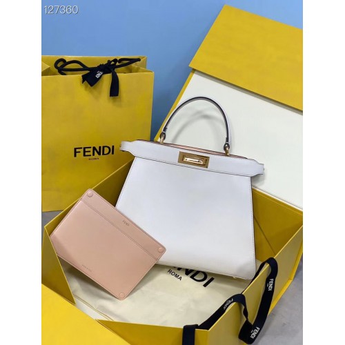Fendi PEEKABOO ISEEU MEDIUM Ledertasche 70193 weiß