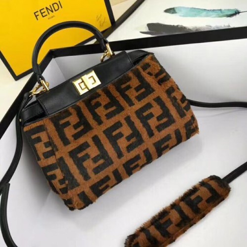 Fendi PEEKABOO REGULAR Rosshaar F3302 Schwarz