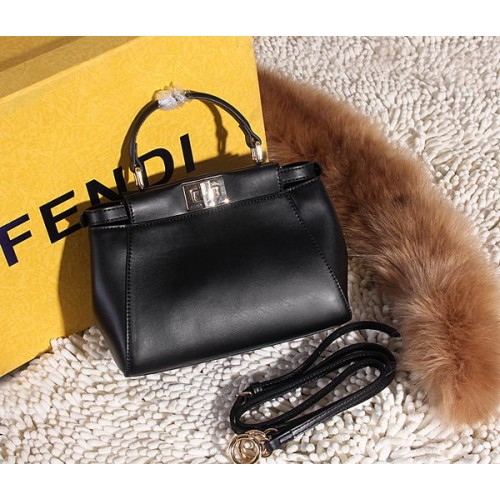 Fendi Peekaboo Tasche Glattleder FD6035 Schwarz
