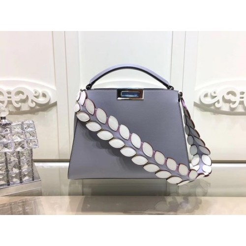 Fendi Peekaboo Taschen Original Leder F3659 Grau