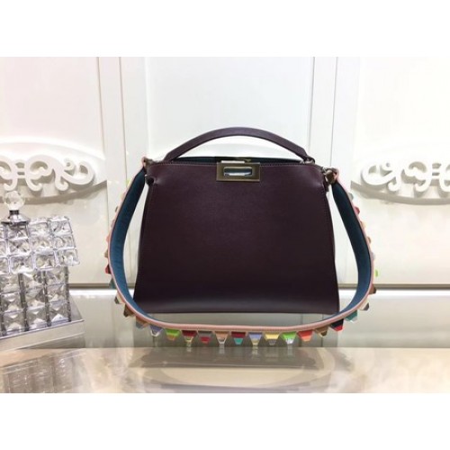 Fendi Peekaboo Taschen Original Leder F3659 Wein