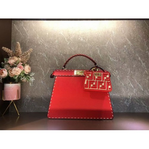 Fendi Peekaboo ISeeU MEDIUM Ledertasche F8637 rot