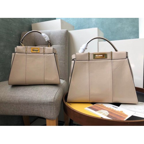 Fendi Peekaboo Iconic Mini Original Ledertasche FD3676 Apricot