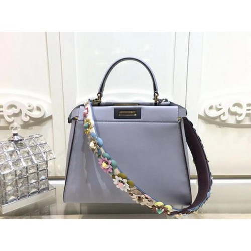 Fendi Peekaboo Kleine Tasche Kalbsleder FD26796 Himmelblau