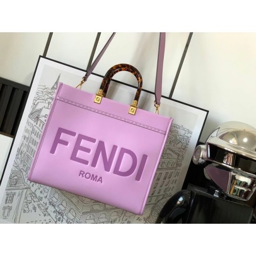 Fendi Sunshine Medium Shopper aus Leder 8BH386A Lavendel