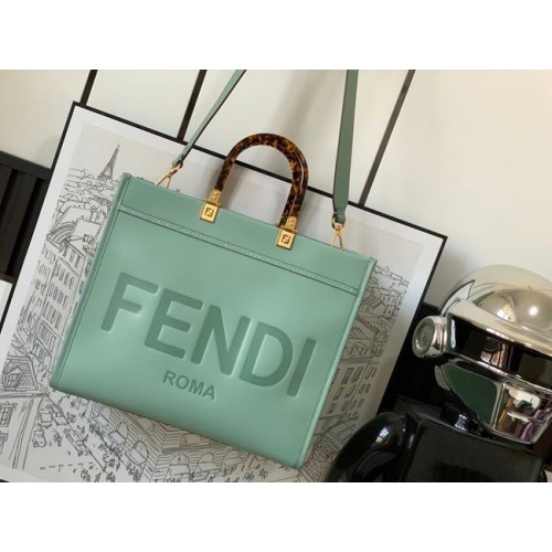 Fendi Sunshine Medium Shopper aus Leder 8BH386A Hellgrün