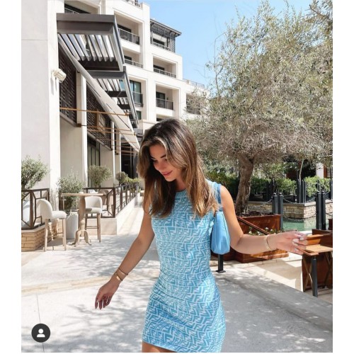 Fendi Hochwertiges Modekleid FF11532 Blau