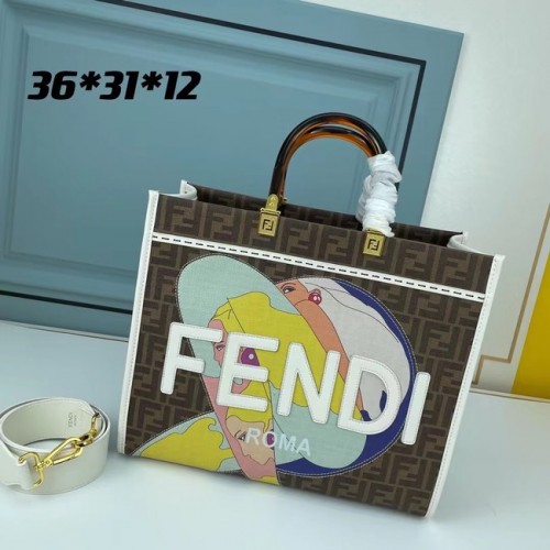 Fendi Einkaufstasche aus Stoff mit Graffiti-Print 0001
