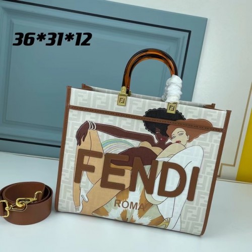 Fendi Einkaufstasche aus Stoff mit Graffiti-Print 0002