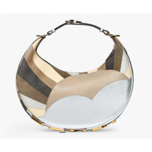 Fendi Grafik Kleine Ledertasche mit mehrfarbiger Einlage 8BR798A