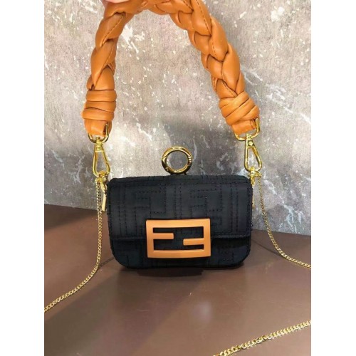 Fendi Mini BAGUETTE Baumwolltasche F6550 schwarz