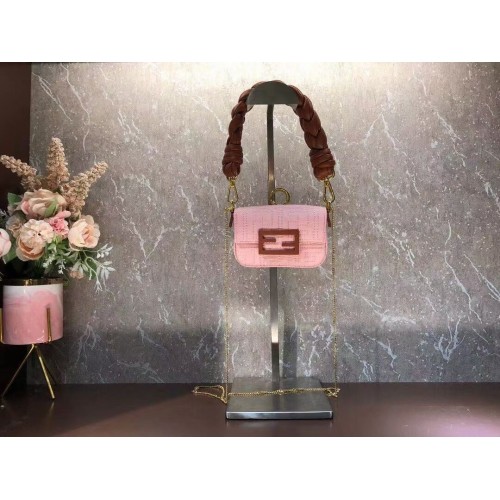 Fendi Mini BAGUETTE Baumwolltasche F6550 rosa