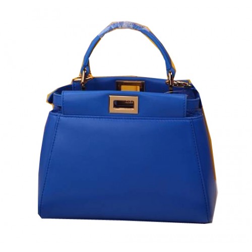 Fendi Mini Peekaboo Tasche Schafsleder F520885 Blau