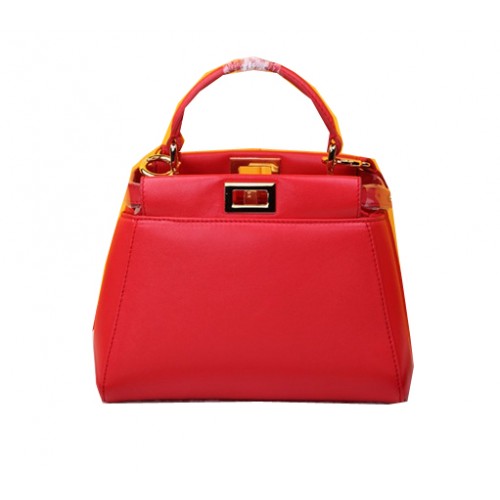 Fendi Mini Peekaboo Tasche Schafsleder F520885 Rot