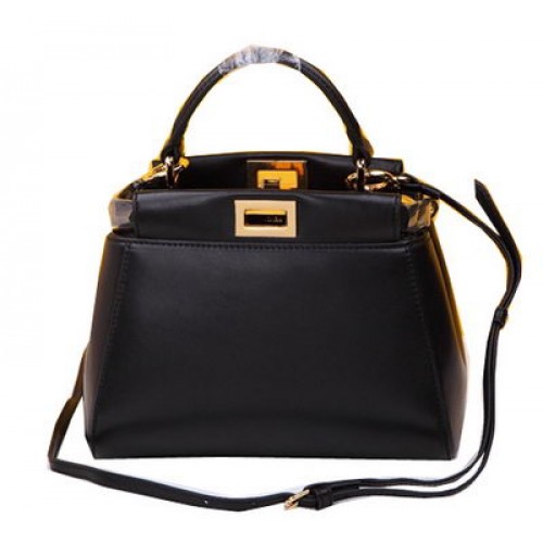 Fendi Mini Peekaboo Tasche Schafsleder FD520885 Schwarz
