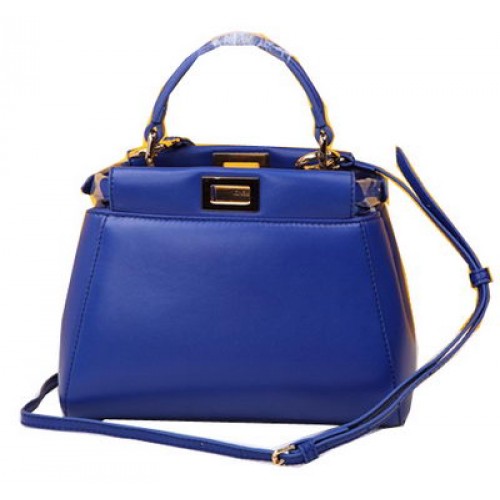 Fendi Mini Peekaboo Tasche Schafsleder FD520885 Blau