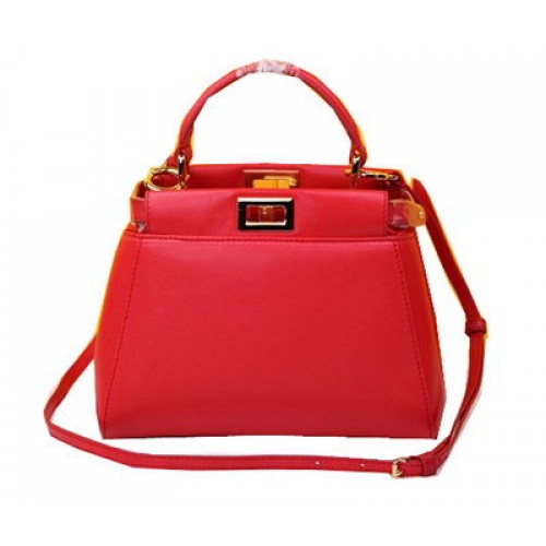 Fendi Mini Peekaboo Tasche Schafsleder FD520885 Rot