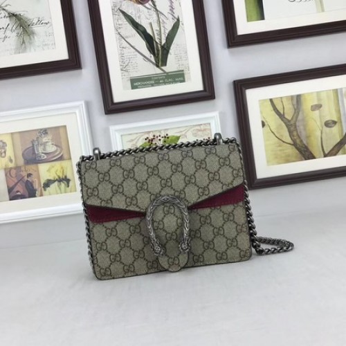 Gucci Mini Dionysus GG Canvas Umhängetasche 421970 Wein