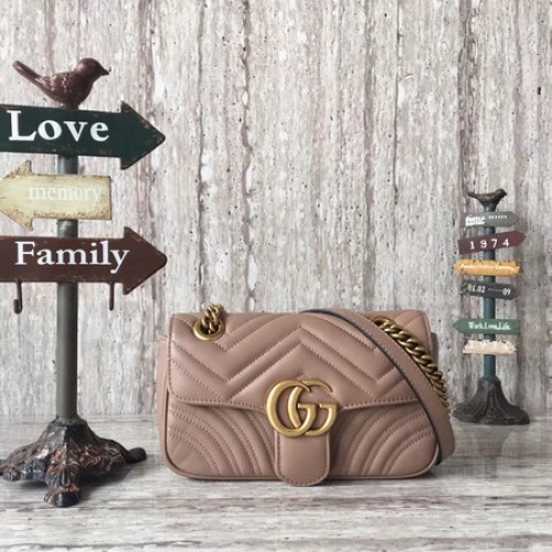 Gucci GG Marmont Matelasse Mini Bag 446744 Apricot