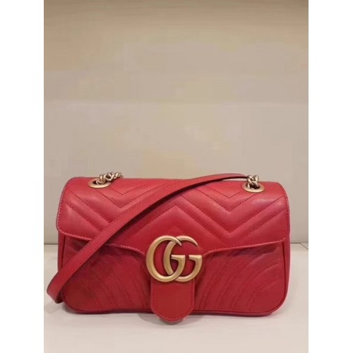 Gucci GG Marmont Matelasse Minitasche 446744 Rot