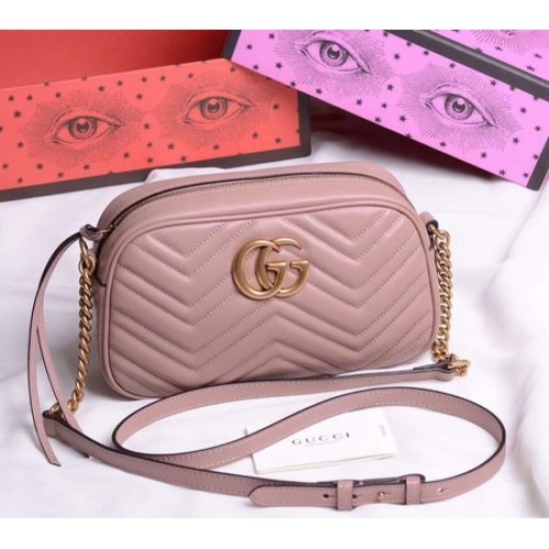 Gucci GG Marmont Kleine Umhängetasche 447632 Dunkelrosa