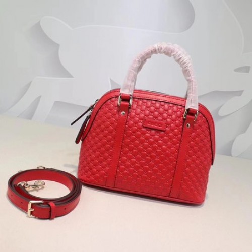 Gucci Signature Ledertasche mit oberem Griff 449654 Rot