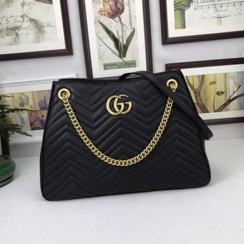 Gucci GG Marmont Medium Matelasse Umhängetasche 453569 Schwarz