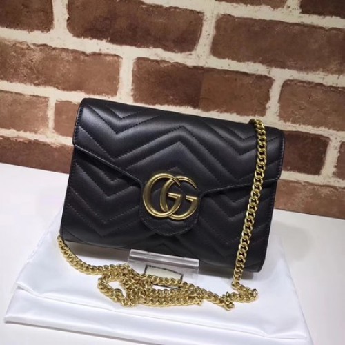 Gucci GG Marmont Matelasse Mini-Tasche 474575 Schwarz
