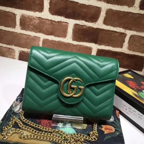 Gucci GG Marmont Matelasse Mini-Tasche 474575 Grün