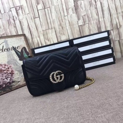 Gucci GG Marmont Matelasse Minitasche 476809 Schwarz