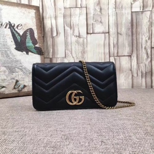Gucci GG Marmont Mini-Tasche 488426 Schwarz