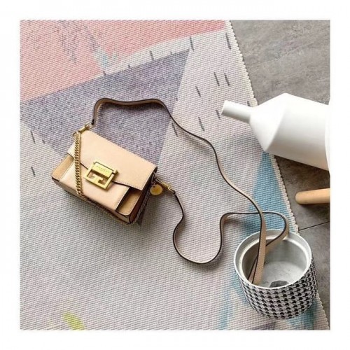 GIVENCHY GV3 Mini-Umhängetasche aus Leder und Wildleder 1116 apricot
